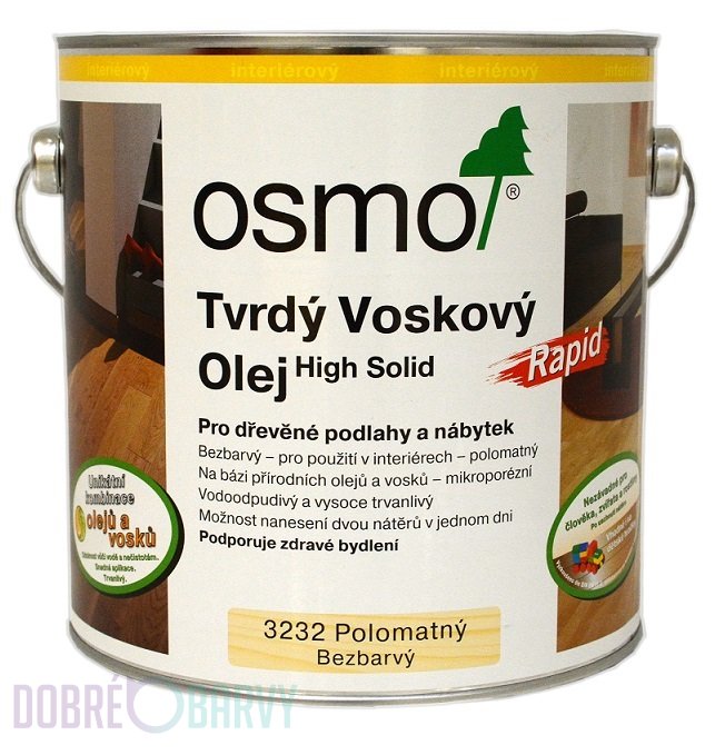 OSMO Tvrdý voskový olej Rapid 2,5l - Odstín: 3262 Bezbarvý mat