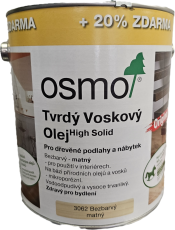 OSMO Tvrdý voskový olej Original 3L AKCE 0,5L ZDARMA