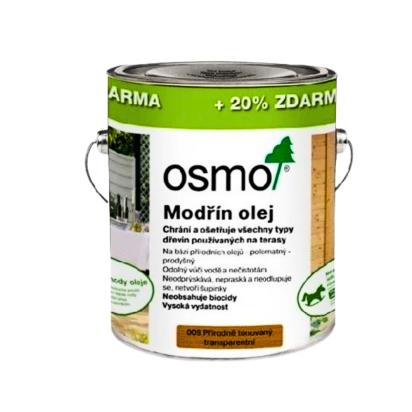 OSMO Terasový olej MODŘÍN 009 3L AKCE +20% ZDARMA - Odstín: 009 Olej na modřín